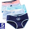 5Pcs Cotton Underwear for Women Lace Panties Plus Size Girls Briefs Calcinha Sexy Lingerie Cartoon Panty Female Print Underpant