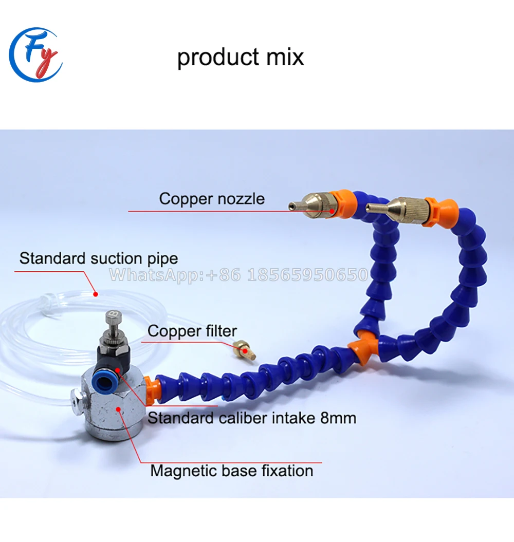 Machine Tool Cooling Pipe Blowing Nozzle Magnetic Base Double Head Water Spray Nozzle Oil Injection Pipe Circular Lathe Air Pipe 6