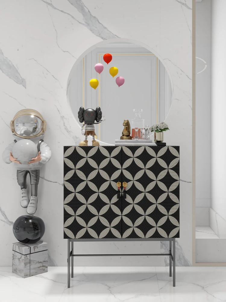 

Italian minimalist storage cabinet made of light luxury solid wood