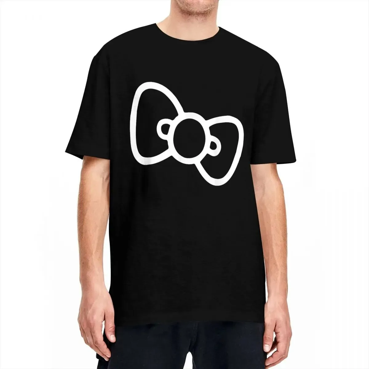 

Hello Kitty Retro Bow T Shirts for Men Women Pure Cotton Novelty T-Shirt Round Collar Tee Shirt Short Sleeve Clothes Original