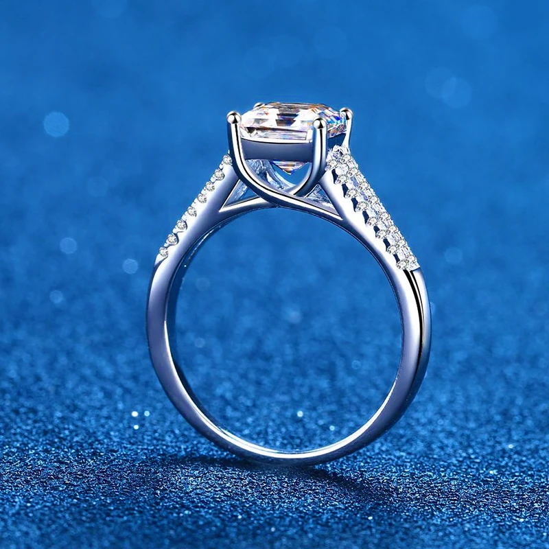 2CT Round Cut Unique Flower Love Promise Moissanite Engagement Ring