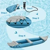 Inflatable Kayak, Two-Person Inflatable Canoe Boat Set with Air Pump, Aluminium Oars, 318 x 80 x 50cm - Blue