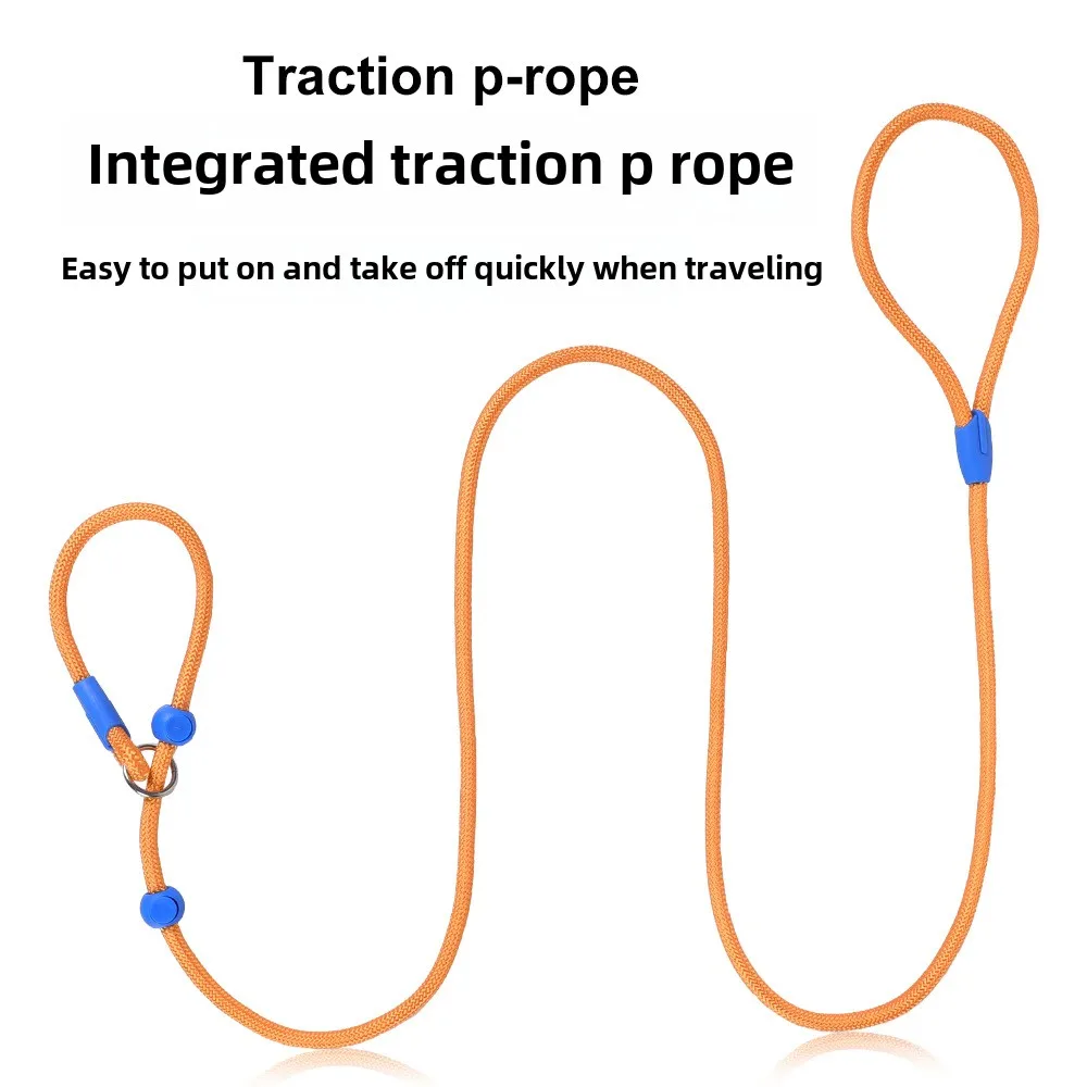 150cm Pet Dog Training Round Rope Light Weight Nylon P Chain Collar Adjustable for Small Medium Dogs Walking Leash Pet Supplies pet leash set dog traction rope