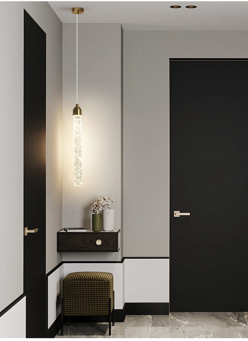 Luxury Crystal Pendant Light - Modern Gold Hanging Lamp for Living Room Bedroom Dining Room Decor
