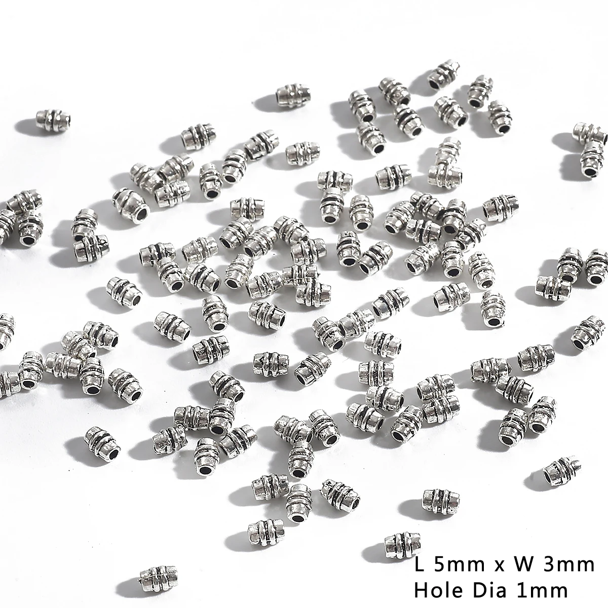 Set of 50/100 Vintage Silver-Tone Alloy Beads and Charms