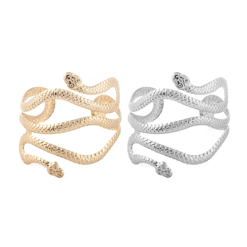 

Upper Arm Bracelet Metal Coil Snake Armband Cuff Fashion Simple Arm Bangle Armlet Adjustable for Women Girls