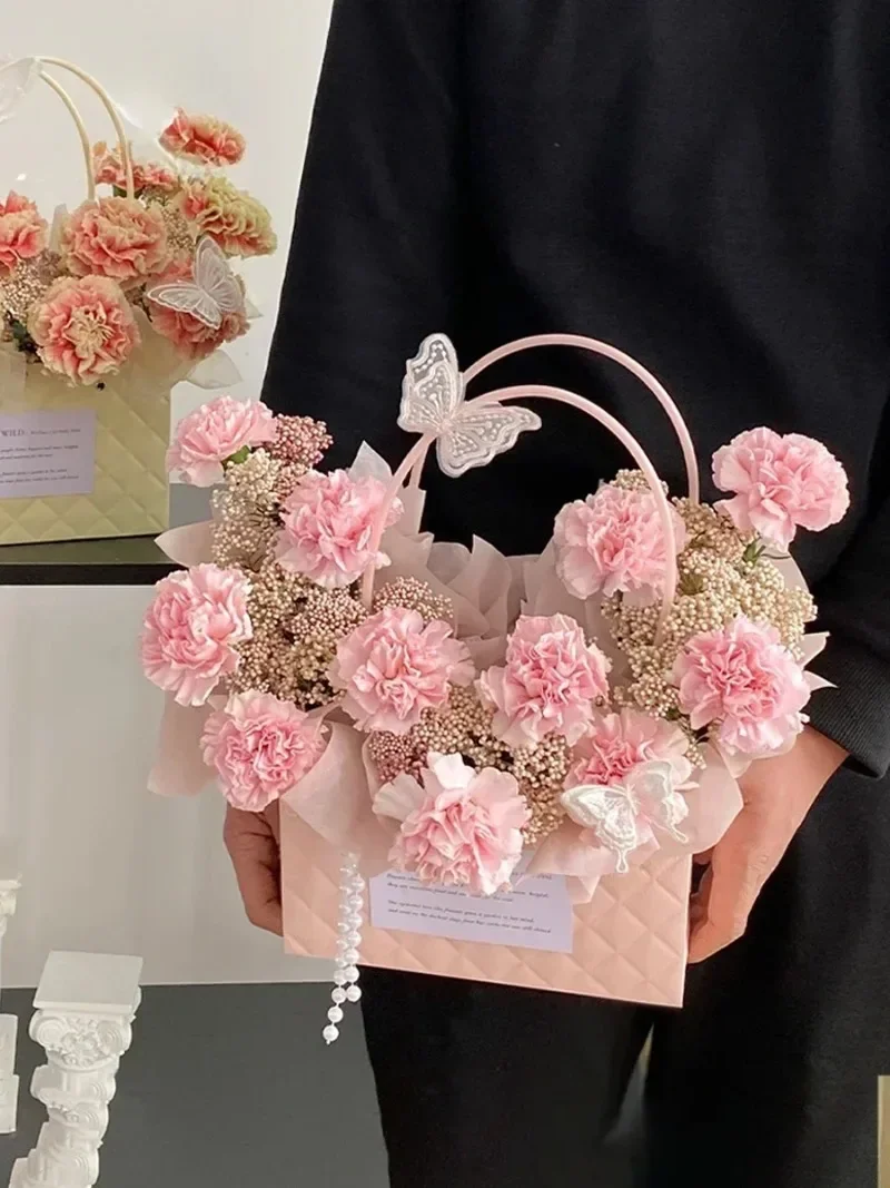 2025, neue wiederverwendbare, wasserdichte Blumen-Einkaufstasche, umweltfreundlich, für Hochzeit, Party, Gastgeschenke, Geschenkbox, tragbarer Blumenstrauß, Verpackung, Dekorationen – Detail 9