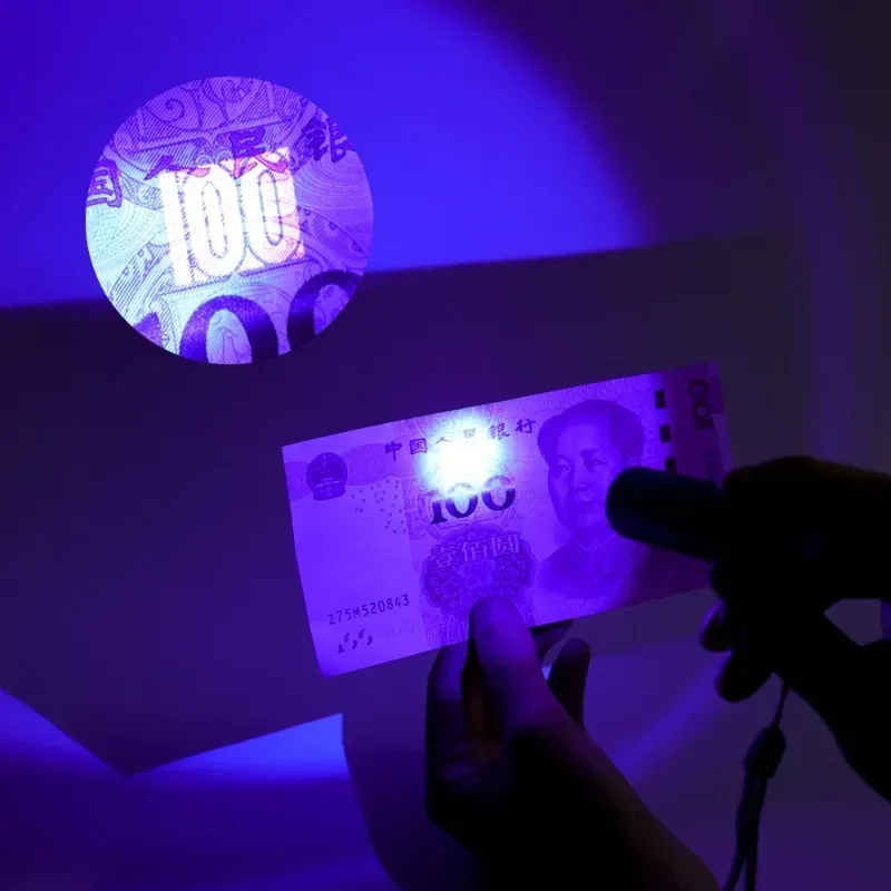 365nm UV Flashlight Mini LED Ultraviolet Torch USB Rechargeable Waterproof Ultra Violet Light Pet Urine Scorpions Detection Lamp