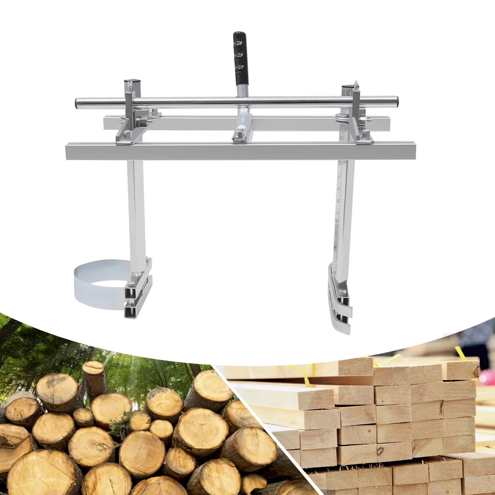 24in Chainsaw Mill Planking Milling Guide Bar Wood Lumber Cutting Portable Sawmill Aluminum Steel Chain Saw Mill