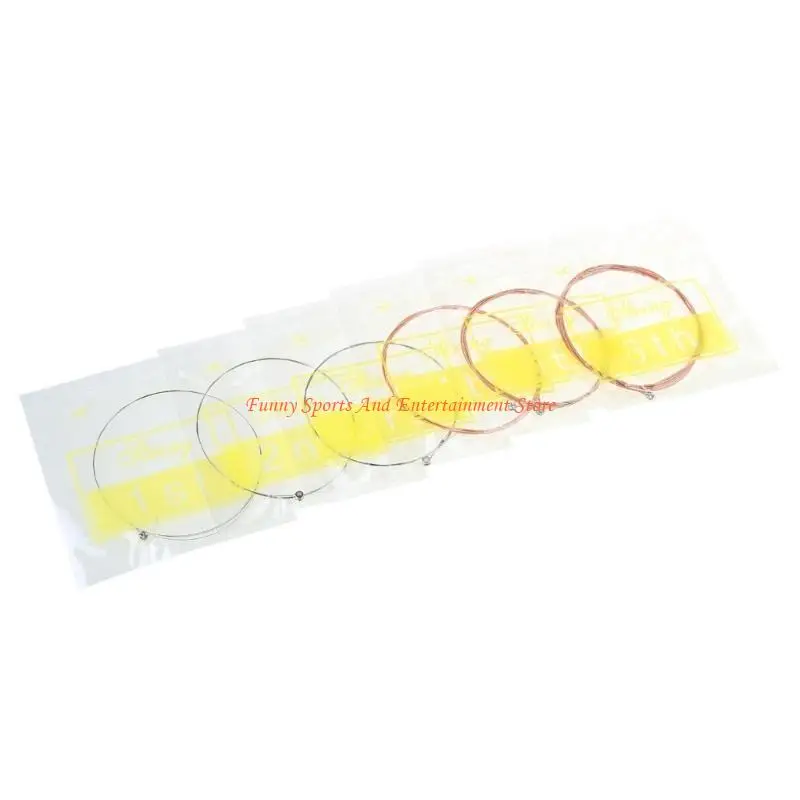 C4DE 6 조각 스틸 코어 포크 기타 6 현 교체 세트 포크 기타 용 스테인레스 스틸 어쿠스틱 기타 현 키트