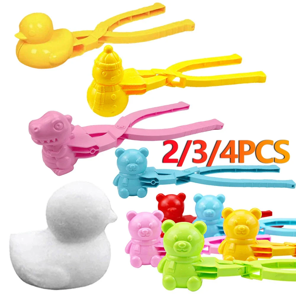 Duck Rice Mold 2/3/4pcs DIY Sushi Mold Onigiri Snowball Maker with Handle Winter Animal Snow Toys Kids Adults