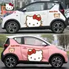 Hello Kitty Car Sticker Body Sticker Hood Car Cover Black and White Cat Cartoon Decoration KT Kitten Auto Parts Miniature Car 1