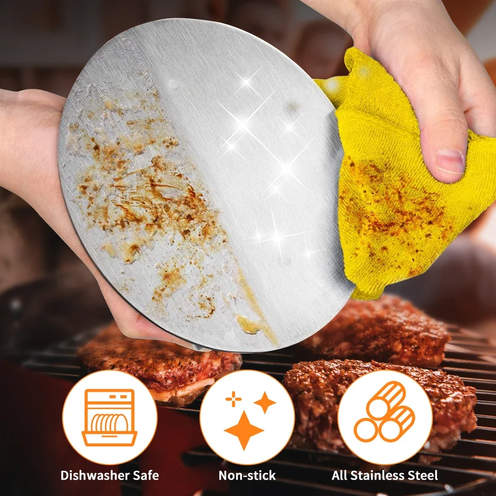 Stainless Steel Hamburger Meat Press burger press hamburger press Circular Burger Meat Press Patties Beef Pie Mould Maker Plate Kitchen Tool