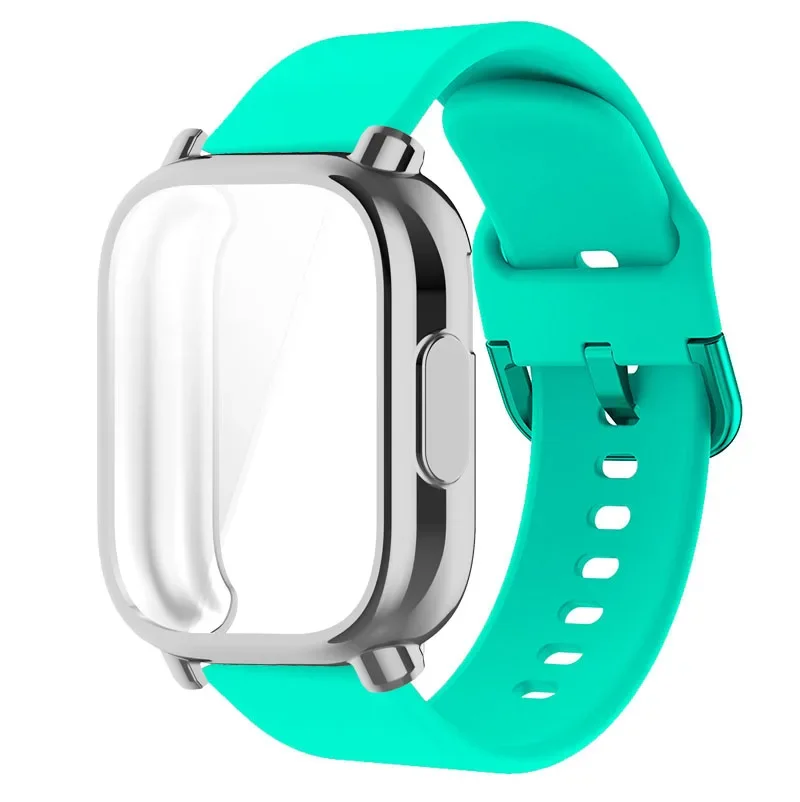 Silicone Strap with Case for Smart Watch, 22mm, Compatible with Watch 5 Active Lite