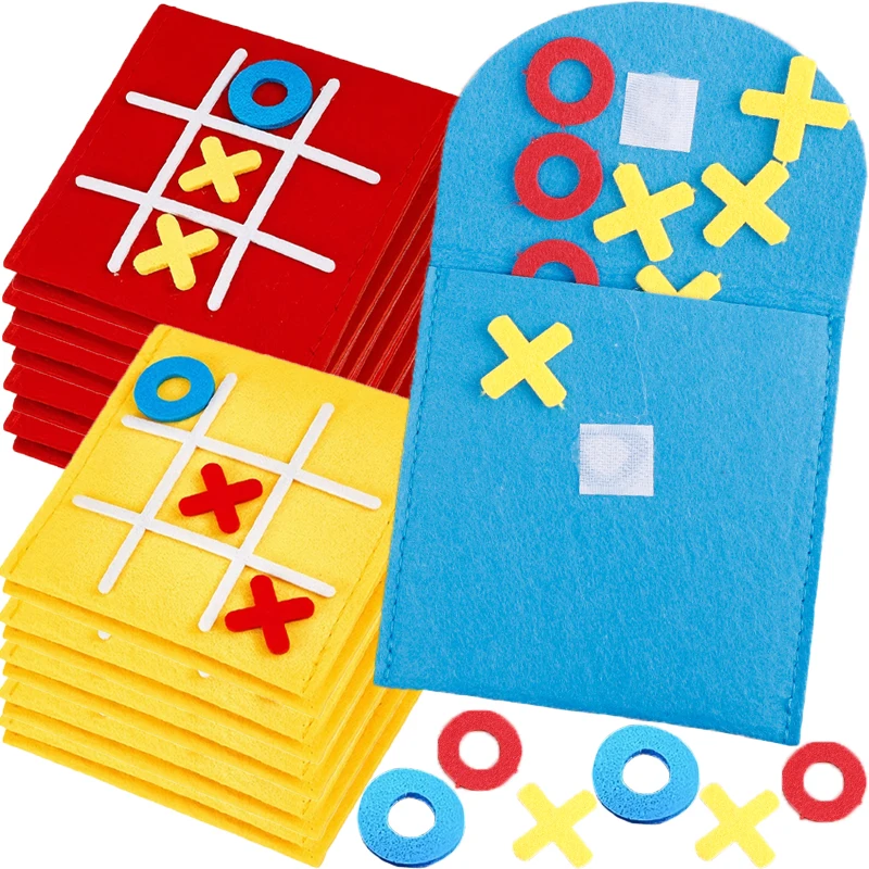 

Creative Portable Felt Fillers Checkerboard Toys Baby Kids Early Educational Toy Circle Cross Chess Board Games Party Favors