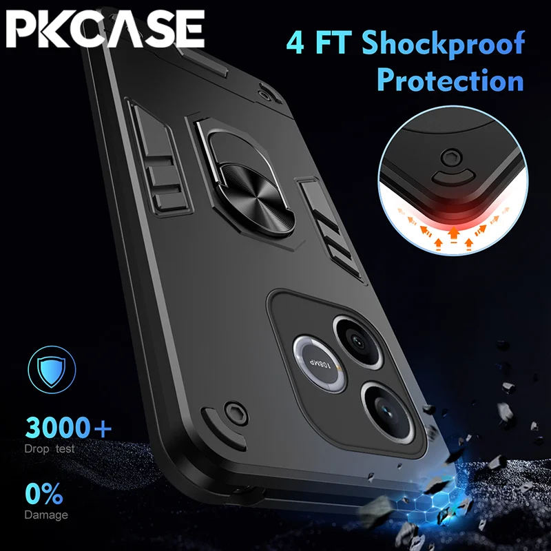 Shockproof Magnetic Bracket Phone Case with Ring Stand