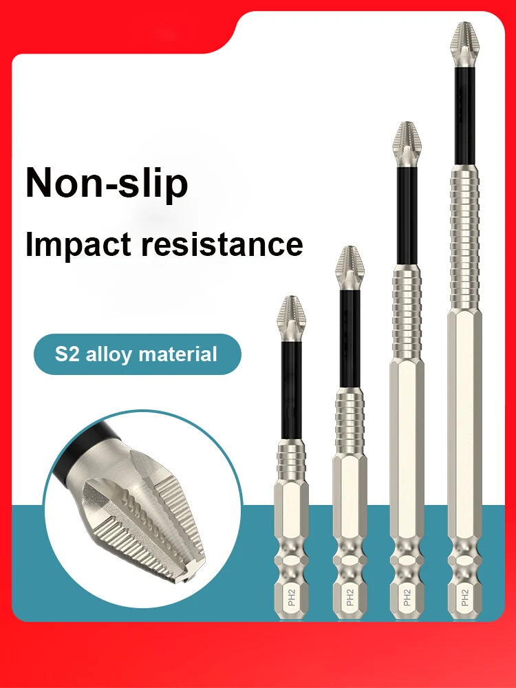 

10pcs Phillips Impact resistant anti slip cross strong magnetic high hardness hand drill 1/4' shank electric PH2 screwdriver bit