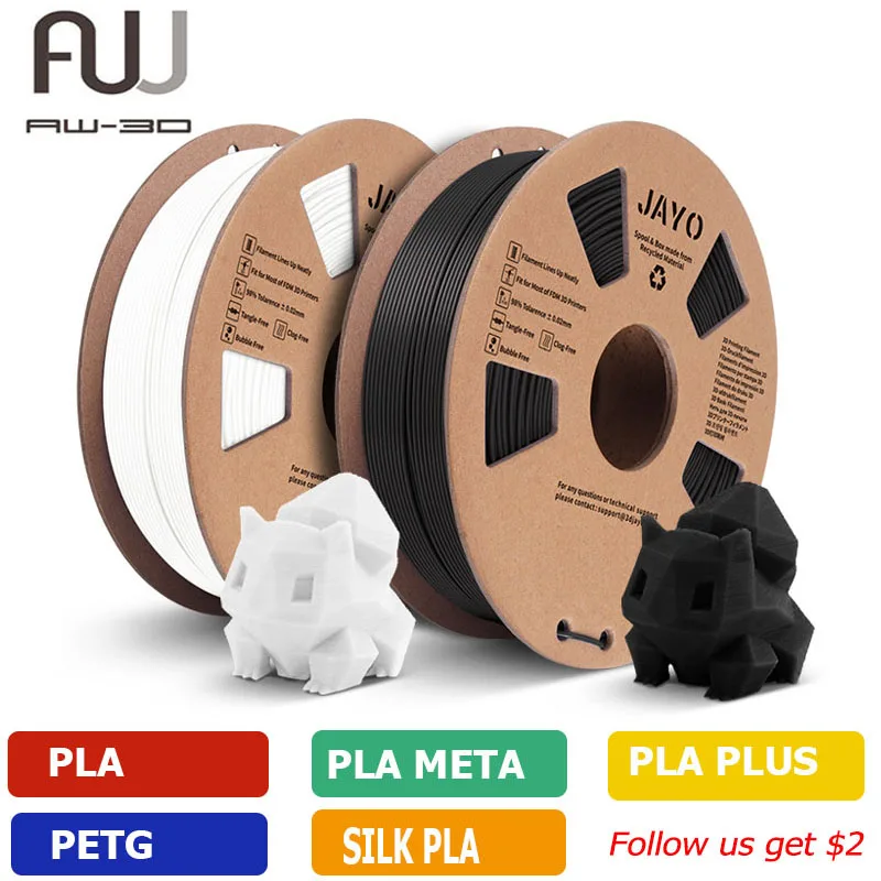 3D Printer Filament Bundle, JAYO PLA+ Filament 1.75mm Dimensional Accuracy  +/- 0.02mm, 0.65KG*8 Cardboard Spools, 3D Printing Material Fits FDM 3D  Printers, PLA Plus 650G(8 Colors) 