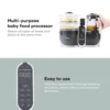 Grey: Multi-Speed Baby Food Maker Steamer and Puree Blender, Baby Food Processor that warms & defrosts 4
