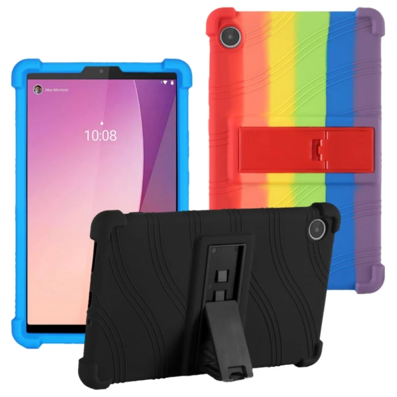 Lenovo TB300FU タブレット 本体 スタンドケース付き　USEN リアキックスタンド付き耐衝撃カバー,Lenovo用ソフトシリコン