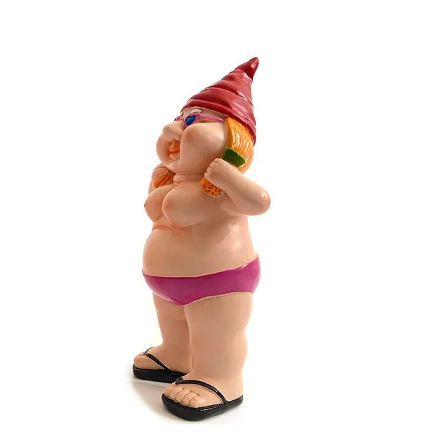 Naughty Garden Gnome Sculpture Ornament 54