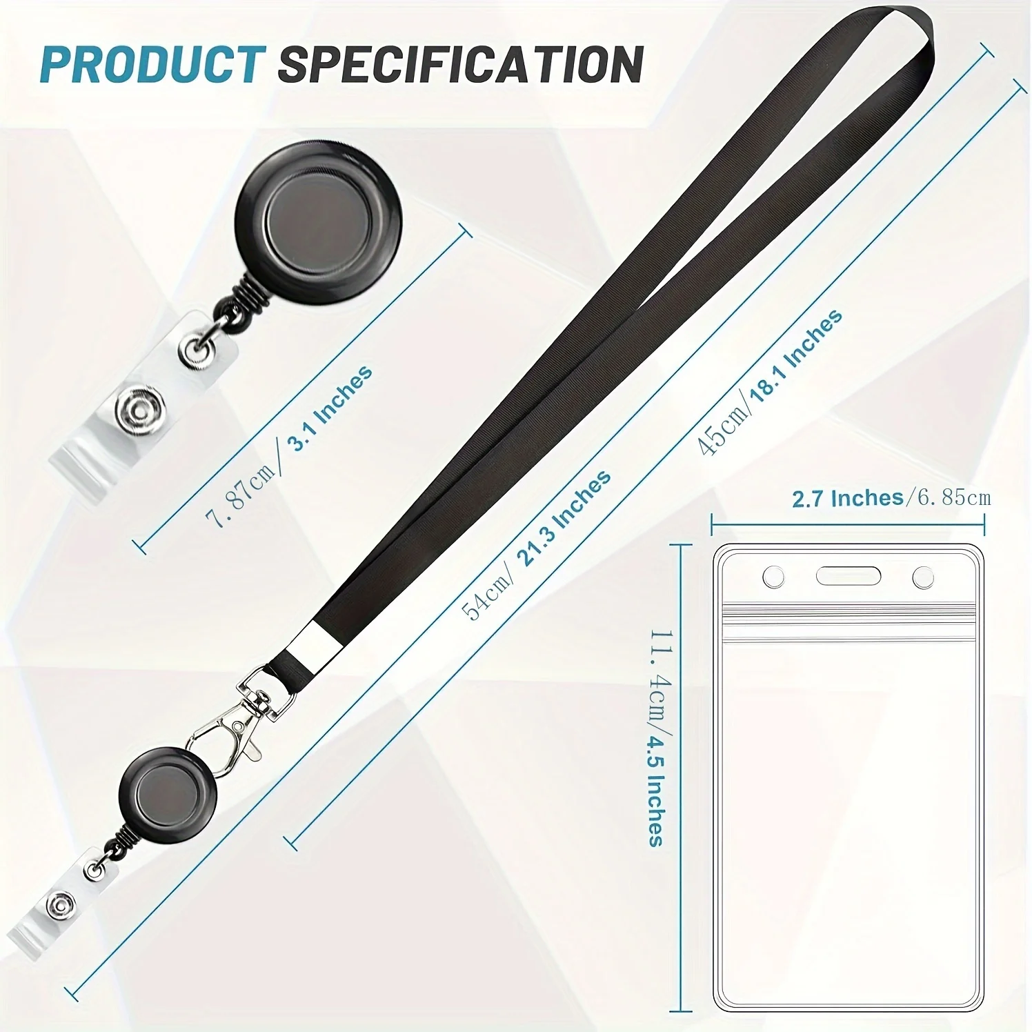 Einzelner Ausweishalter mit Umhängeband, Arbeitsausweis-Lanyard, einziehbares Schnallen-Lanyard, Fabrik-Ausweiskordel mit Zugmechanismus – Detail 2