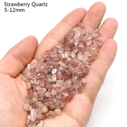 Colorful Natural Crystal Gravel for Reiki Healing and Home Decor (Strawberry Quartz)