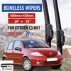For Citroen C3 MK1  2002-2009 Car Windshield Wiper U-type Soft Rubber Frameless Bracketless Car Wipers 24"+18" 1