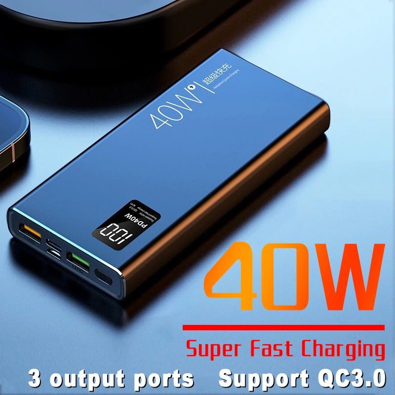40W Super Fast Charging Power Bank 20000mAh Portable Powerbank Digital Display External Battery For IPhone Xiaomi iphone 13 pro max power