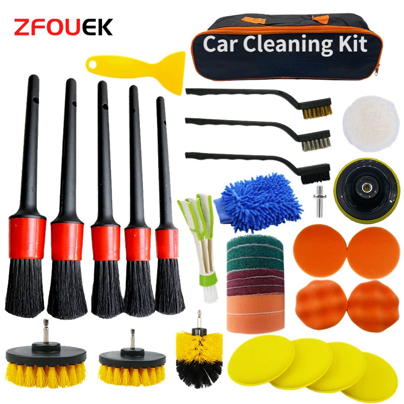New Car Detailing Brushes Set Brushes For Automotive Cleaning Auto Air