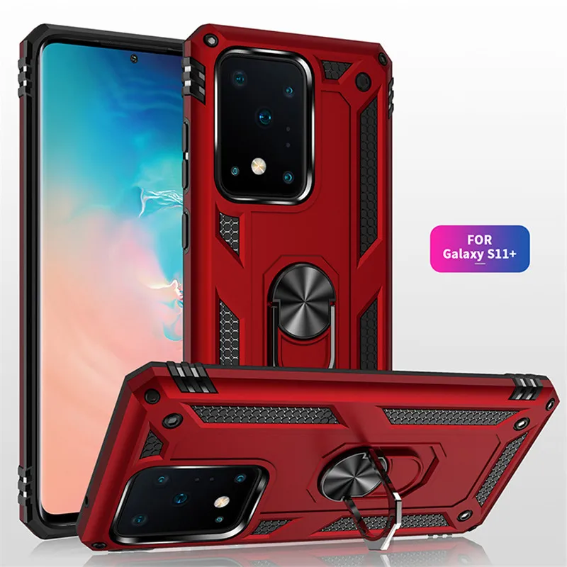 Armor Magnet Metal Ring Shockproof Back Cover Case