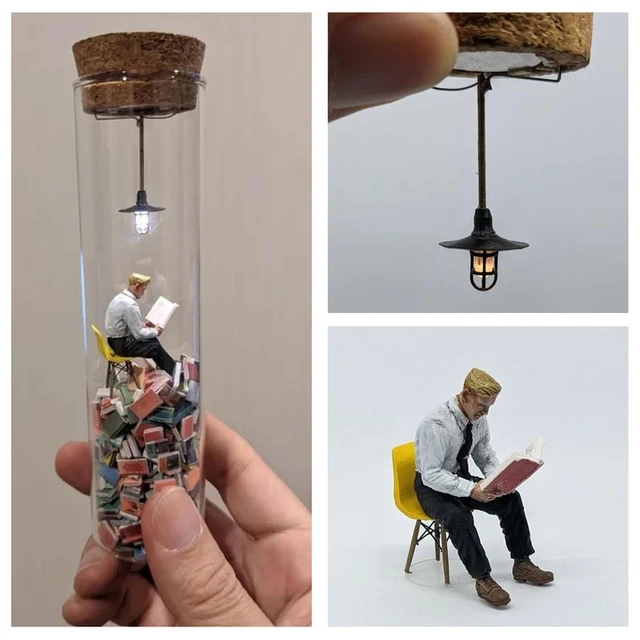 Decorative Small Test Tube Diorama Test Tube Figurine Creative Abstract  Test Tube Art Ornament Test Tube Miniature Sculpture