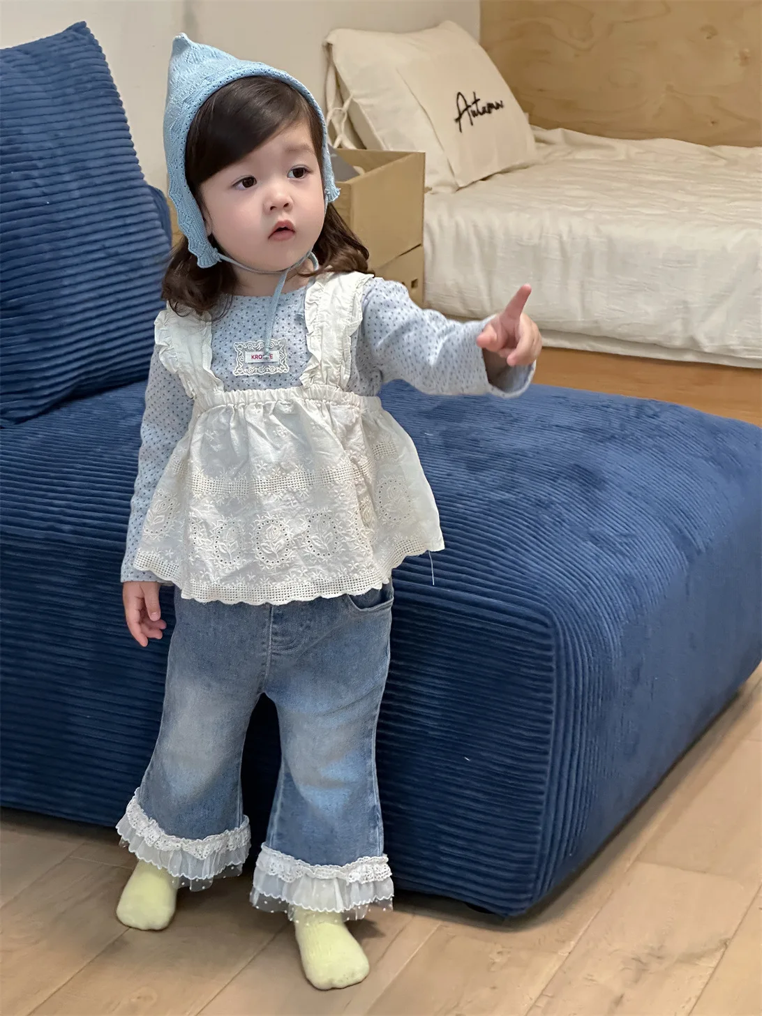 2025 Autumn New Baby Girl Long Sleeve Polka Dot T Shirts + Strap Dress Set Cotton Infant Clothes Cute Girls Sweet Princess Tops 4 2025 Autumn New Baby Girl Long Sleeve Polka Dot T Shirts + Strap Dress Set Cotton Infant Clothes Cute Girls Sweet Princess Tops - Image 4