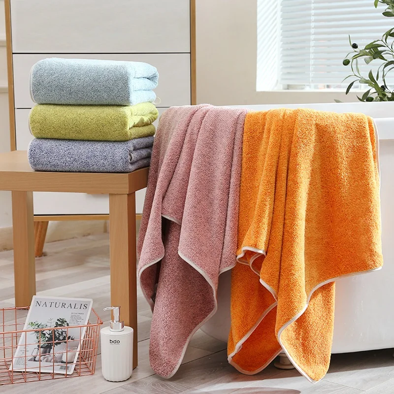 Bamboo Charcoal Terry Bath Towel Set Adult Bamboo Carbon Fiber Bathroom Towel Microfiber Hair Face Hand Bath Set