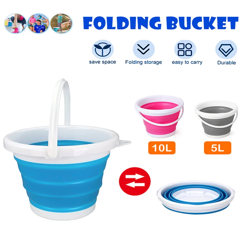 10L/5L/3L Portable Foldable Silicone Water Bucket Folding Bucket with