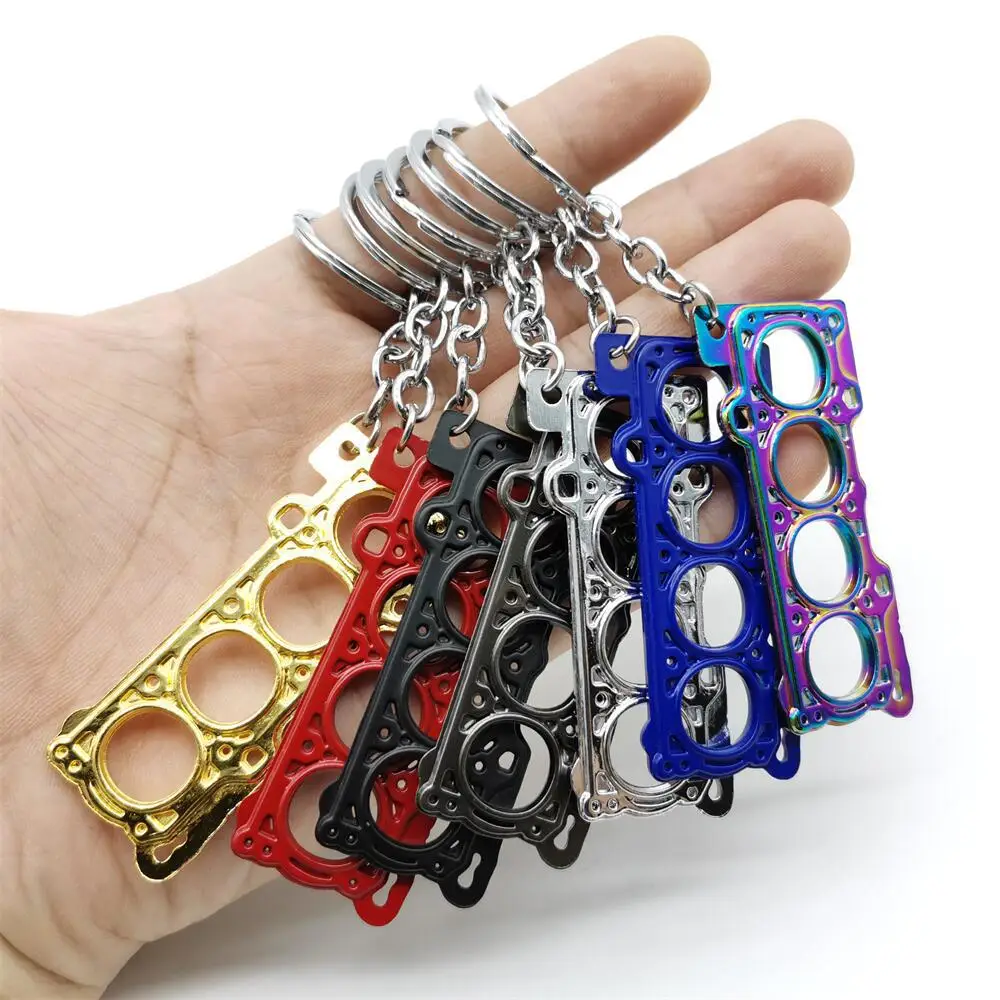 1pc Universal Auto Car Motorcycle Keyring Keychain Pendant Engine Gasket  Key Ring Keyring Travel Bag Lanyard Key Chain