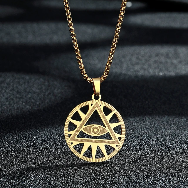 Collar con colgante de pirámide redonda para y mujeres, joyería de acero inoxidable, todo lo que ve el ojo de la propulsión, Illuminati, nuevo _ - AliExpress Mobile