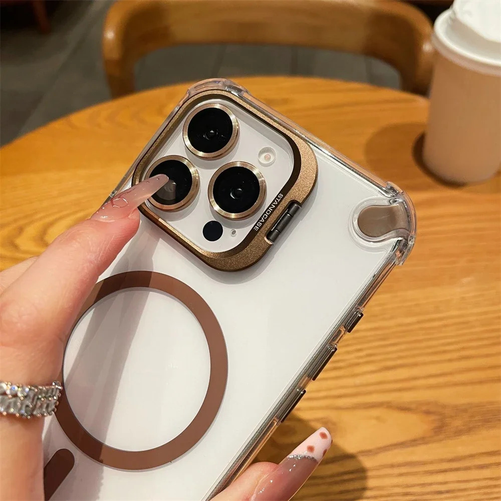 รูปสินค้า เคสแม่เหล็กสุดหรู Magsafe สำหรับ iPhone 17/16/15/14/13/12 Pro Max Plus 17Air พร้อมเลนส์ป้องกัน
