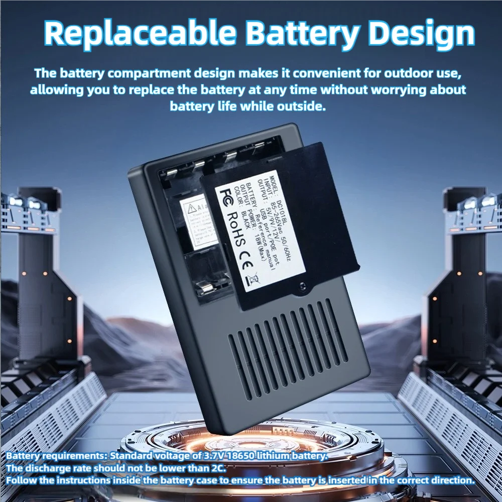 Mini Ups Battery Backup Portable 5V 9V 12V Dual Output Ports Backup Power Supply Adapter for Office Router Camera Phone EU Plug