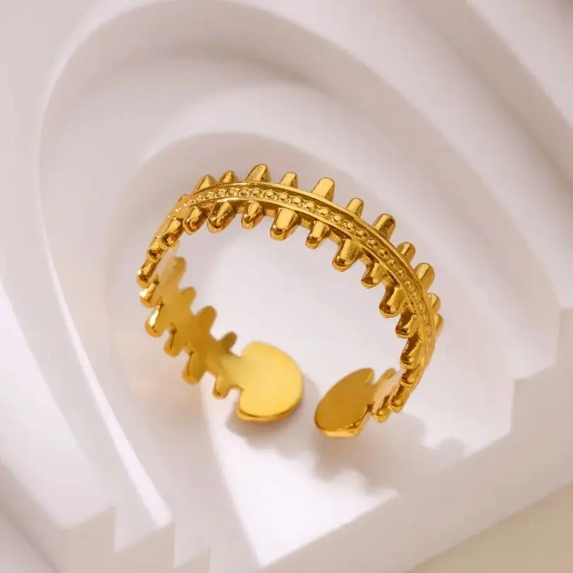 Tooth-Shaped Ring Stainless Steel for Women Wedding Jewelry