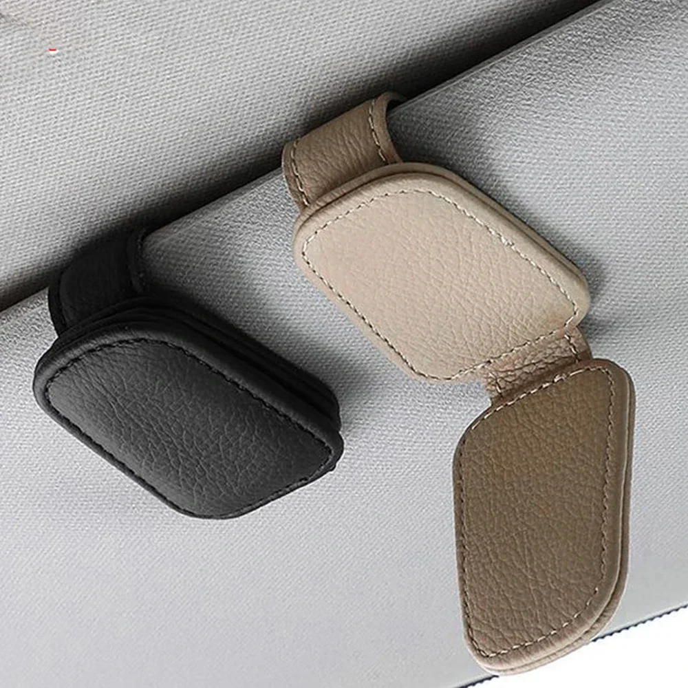 Sunglasses Holder Sun Visor Clip Leather Car