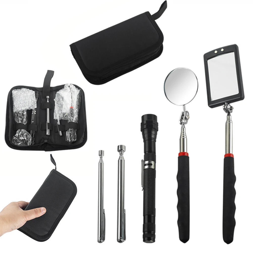 5Pcs 텔레스코픽 검사 거울 360 회전 텔레스코픽 핸들 차량 작은 부품 관찰을..