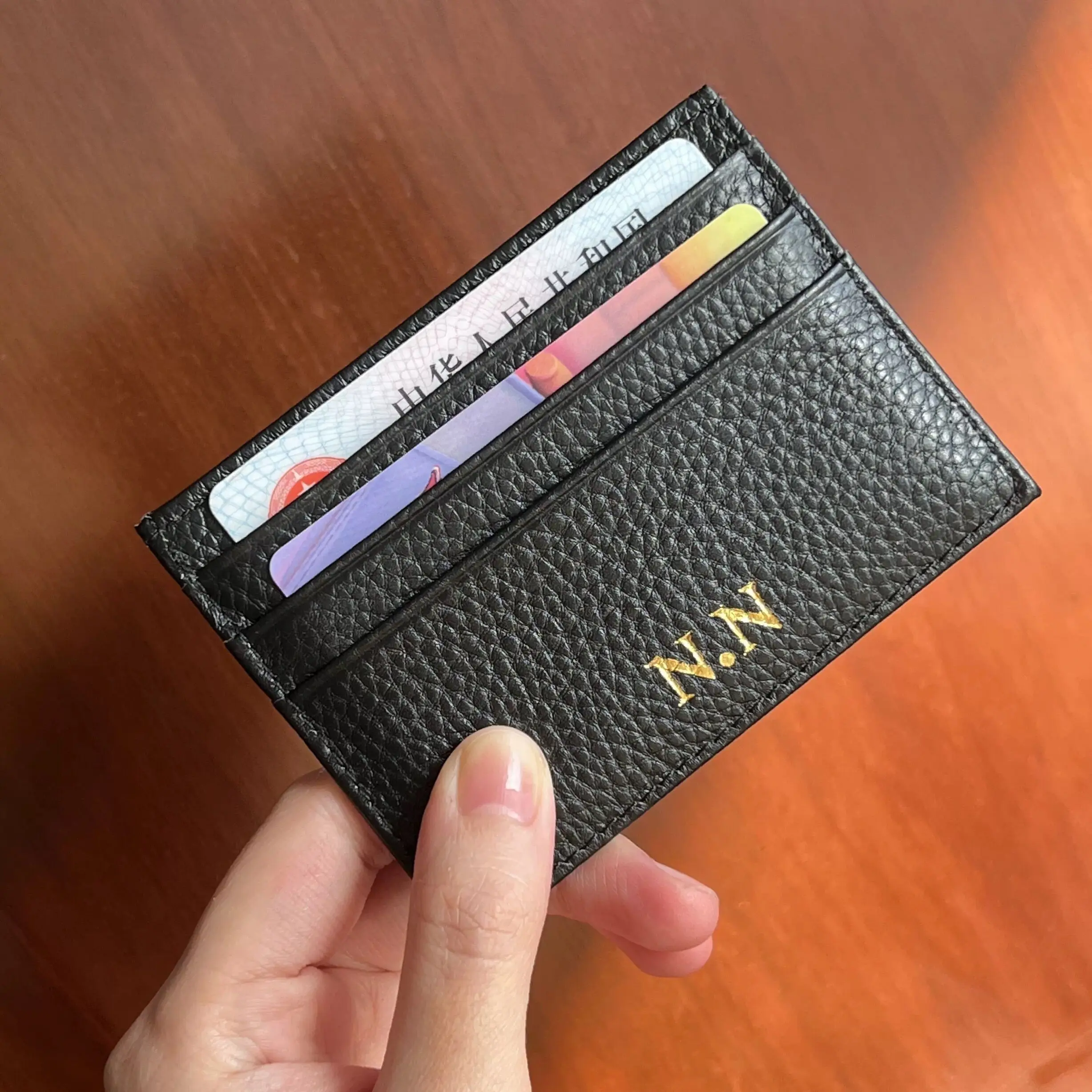 이름카드 양면 투명 신분증 홀더, 방수 명찰 지갑, 가로형 신분증 지지대, 1개 11 맞춤형 글자 정품 가죽 카드홀더, 맞춤형 이니셜 슬림 지갑, 모노그램 이름 지갑 카드 케이스, DIY 결혼 선물