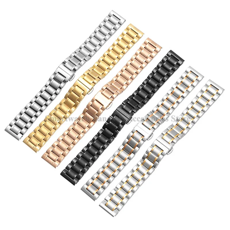 Elegant Curved End Stainless Steel Watch Bracelet - Multi-Size Replacement Strap