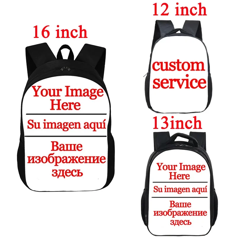 

Customize Your Logo / Image / Name Backpack Children School Bags Boys Girls Black Kindergarten Bag Kids Bookbag Gift