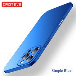 ZROTEVE Slim Matte Hard PC Cover - Sleek and Stylish Protective Phone Case - iPhone 13 Mini (Simple Blue)