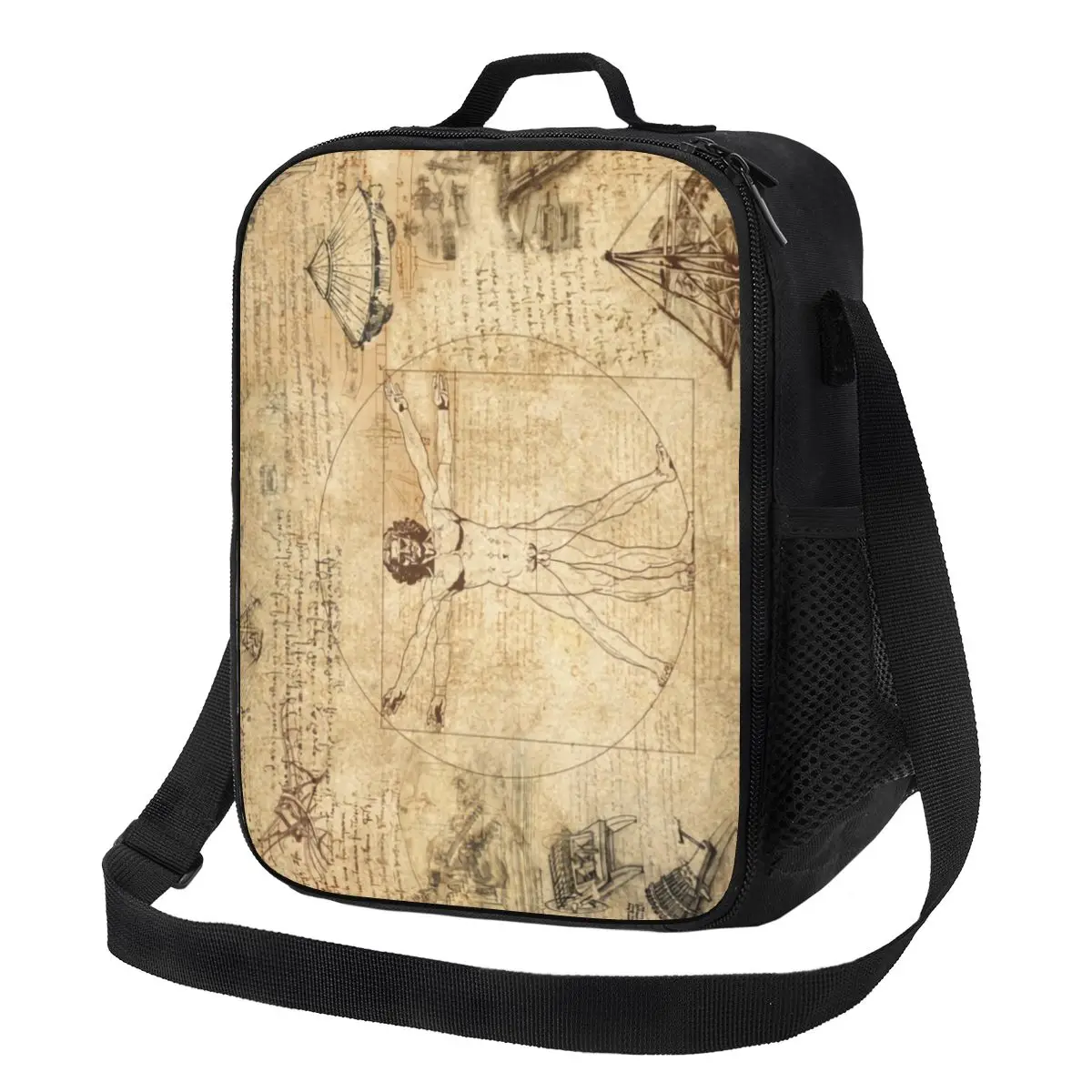 

Vitruvian Man Insulated Lunch Bags for School Office Leonardo Da Vinci Waterproof Thermal Cooler Lunch Box Women Children