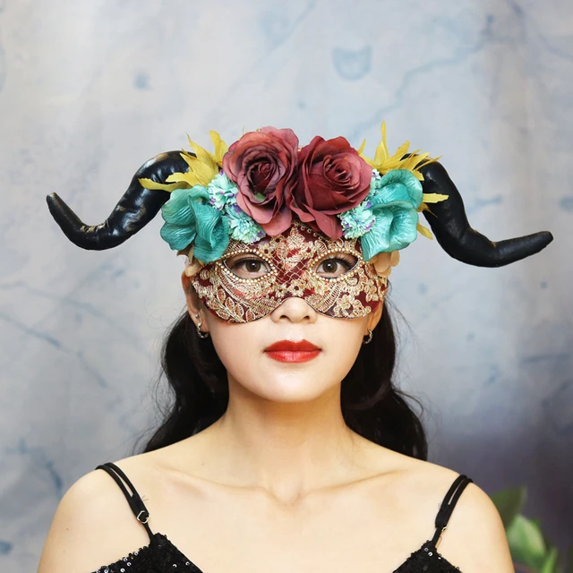H&D Headpiece Full Face Masquerade Venetian Mask Masquerade Wall