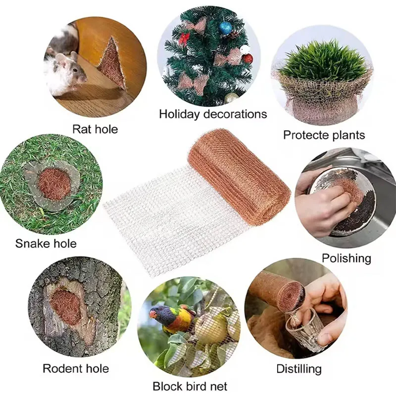 6/9m Kupferdrahtgeflecht Signalabschirmungsnetz Anti-Schnecken Kupferdrahtnetz Schädlings- und Nagetier-Netz Kupfergeflecht Deko-Gartennetz – Detail 6