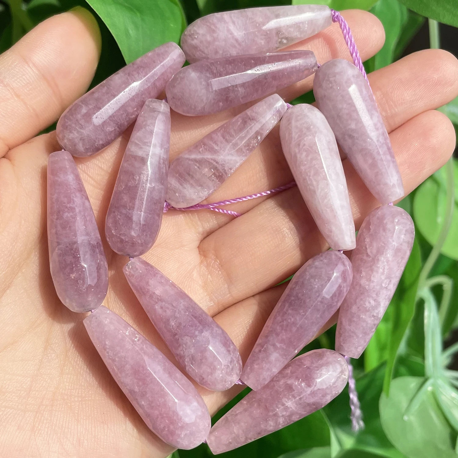 10x30mm Facettierte Wassertropfenform Stein Natürlicher Rauchquarz Angelite Granat Achate Lose Perlen für Schmuckherstellung DIY Armband – Detail 24